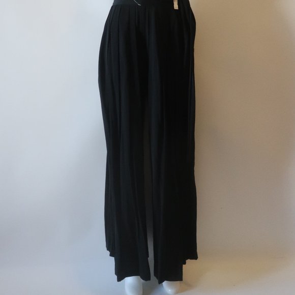 NWT Womens I.Magnin Black High Waisted Wide Leg Pleated Pants 4 * TICKETED PRICE - Picture 2 of 11